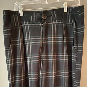 Wide Leg Plaid Pants